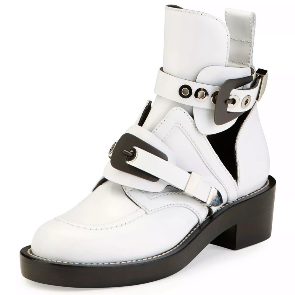 Balenciaga white cut out boots size 36 1/2